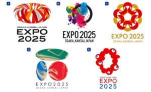 大阪万博ロゴデザイン候補5つ