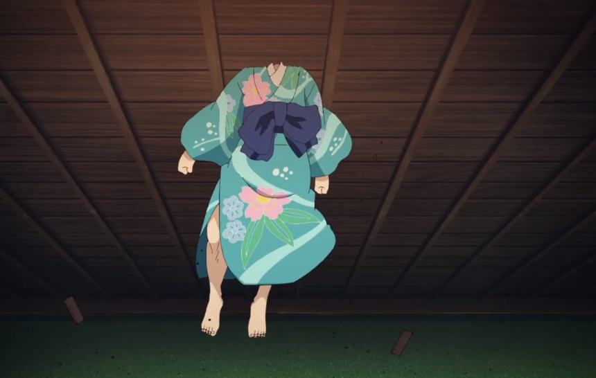 天井を突き破る伊之助