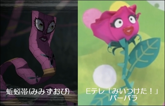 蚯蚓帯とバーバラの比較