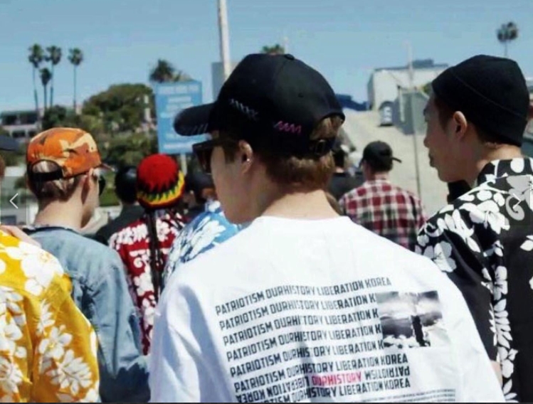 原爆Tシャツを着たBTSジミン