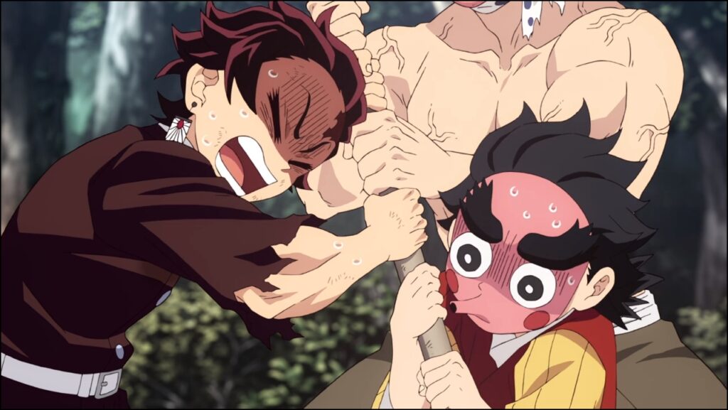 鋼鐵塚蛍と炭治郎と子鉄は筋肉ない